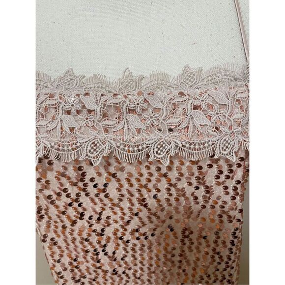 New Free People That Girl Sequin Slip Size M - Picture 7 of 9